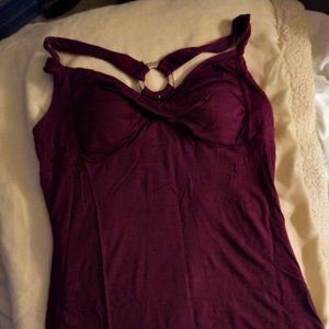 Tank top with silver ring back